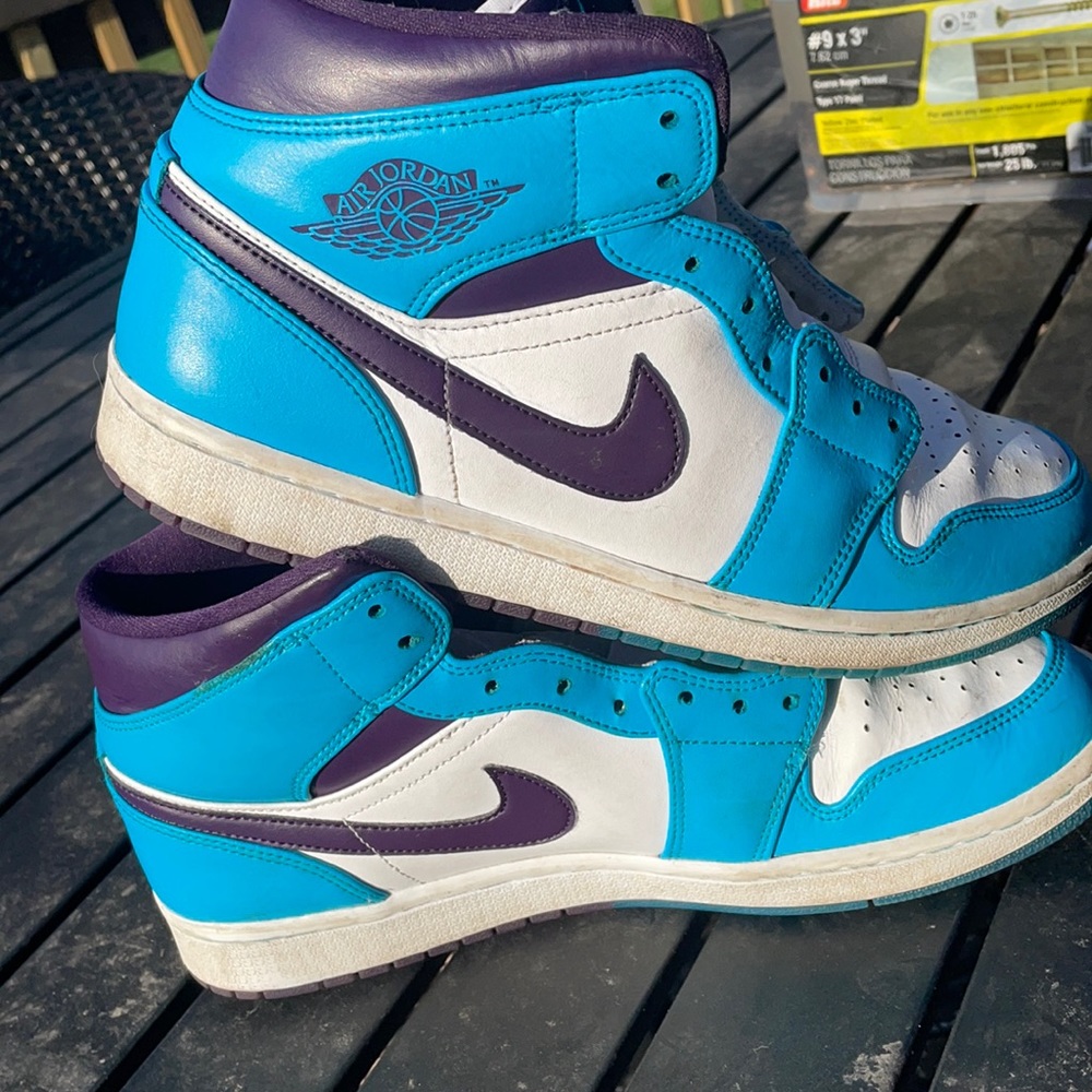 Air Jordan 1s blue and purple